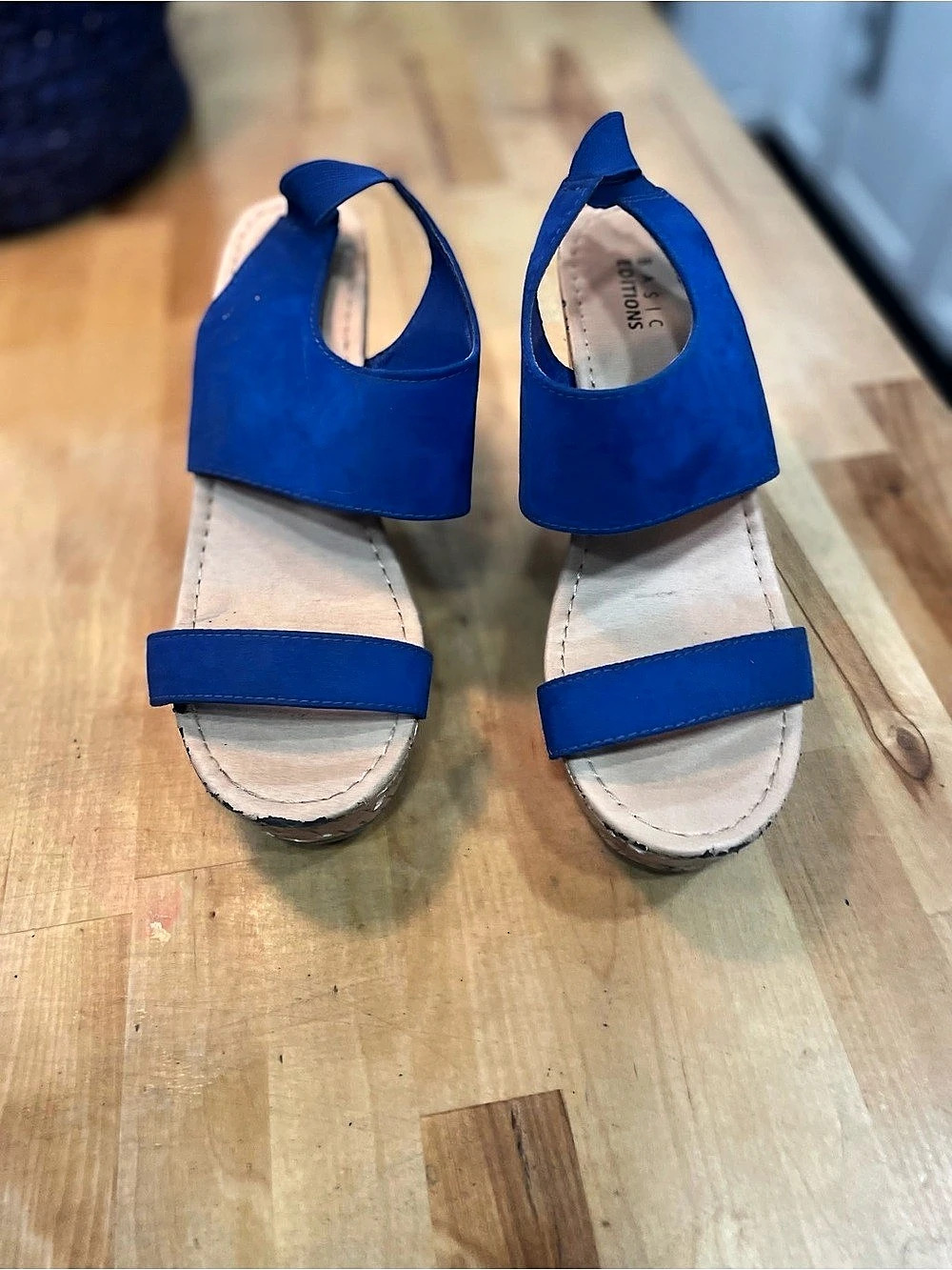 Basic Editions Blue Wedge Sandals